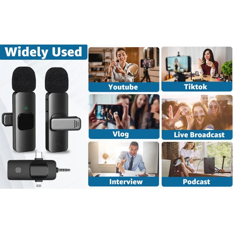 Professional 4 in 1 Wireless Lavalier Microphone 